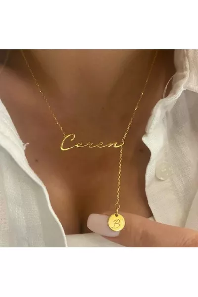  Sterling Silver Plated or K Gold Plated Letter Name Necklace Personalized Name Necklace