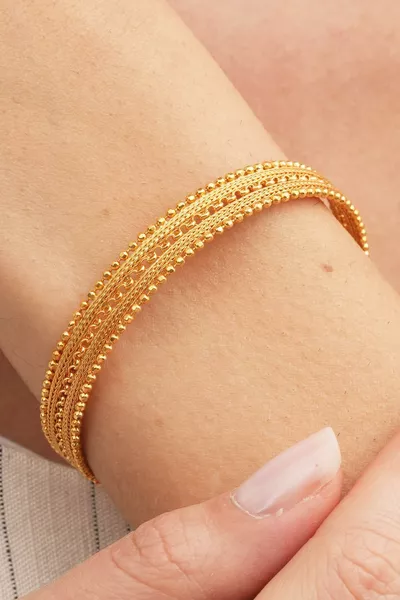 Gouden Vergulde Handgemaakte Zilveren Armband 