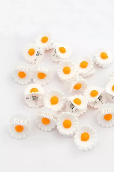 طقم مشابك شعر نسائية صغيرة بزهر البابونج  قطع