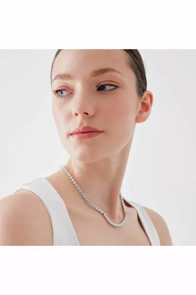 سلسلة بمسار ماء من الروديوم الأبيض 5مم