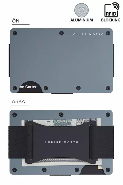 Cardx - حزام بورانو - محفظة وبطاقات بسيطة وجديدة من الجيل الجديد، مواد فاخرة، محمية ضد RFID - رمادي