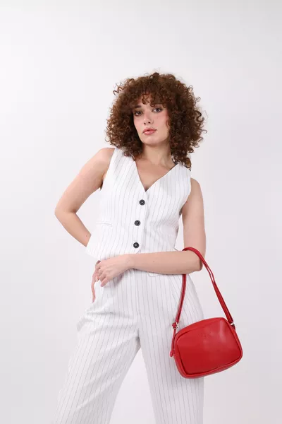 حقيبة نسائية صغيرة عصرية بحزام كروس قابل للتعديل بسحاب، يمكن حملها باليد أو على الكتف