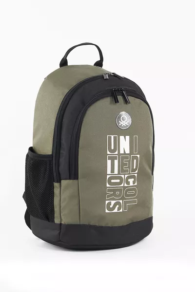 Sac à dos scolaire à double compartiment Kaki / 