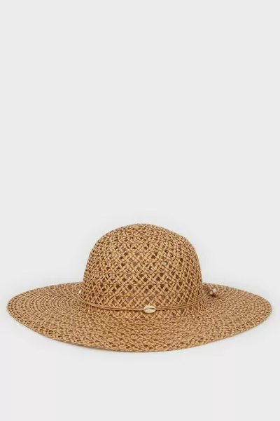 Chapeau en paille à motif SM