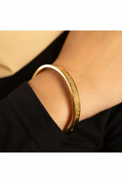 Bracciale in acciaio regolabile per uomo/donna con Ayetel Kürsi inciso