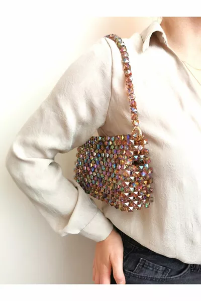 Crystal Galaxy Beaded Bag - Evening Bag - Party Bag - Shoulder Bag