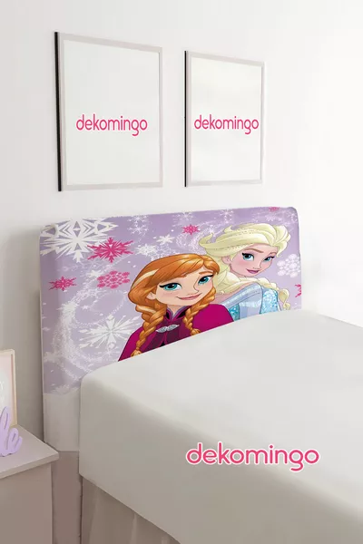 LILA ELSA AND ANNA SNOWFLAKE PATTERNED HEADBOARD COVER (SINGLE)