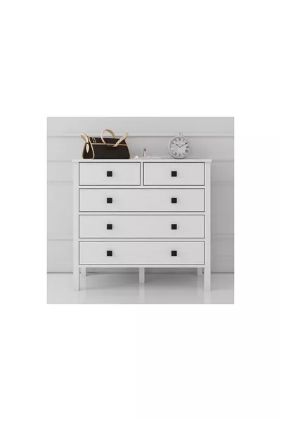 VENEZİA MİNİFİKS ŞİFONYER, WOOD BEYAZ, 5 ÇEKMECELİ