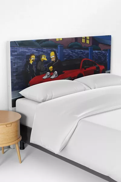 Copertura per testiera e base del letto per bambini con motivo Simpson