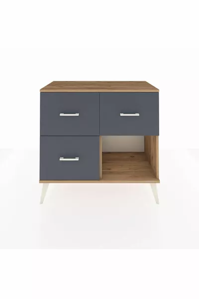 Комод Hyperion с 3 ящиками, сосна-сосна/антрацит