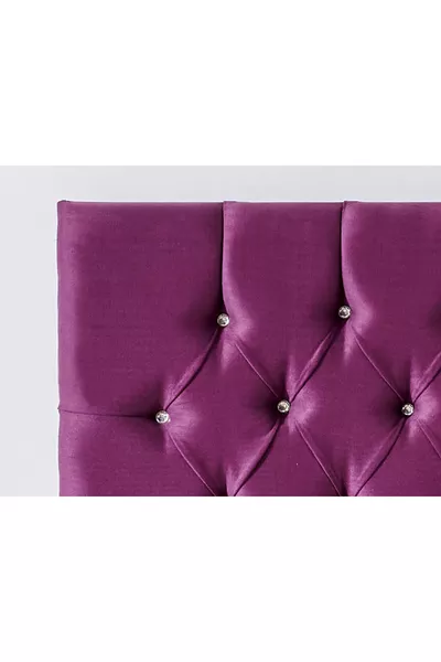 رأس سرير نيرون فيوليت مفرد - قماش بنفسجي سمك سنتيمتر - رأس سرير القاعدة والإطار