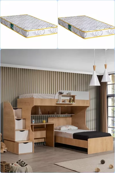 Къмпактно легло, Aura Къмпактно легло, маса, 2 броя удобни матрака