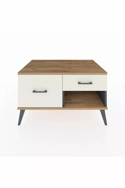 Kronos Dressoir 2 Lades Antraciet-Spar/Marmer