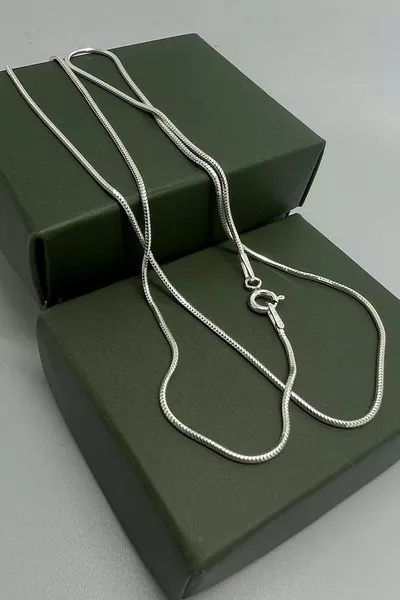 Silver 1 mm Thin Snake Chain Necklace