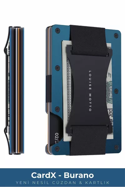 Cardx - Burano Strap - New Generation Minimalist Wallet & Cardholder Premium Material, RFID Protected (BLUE)