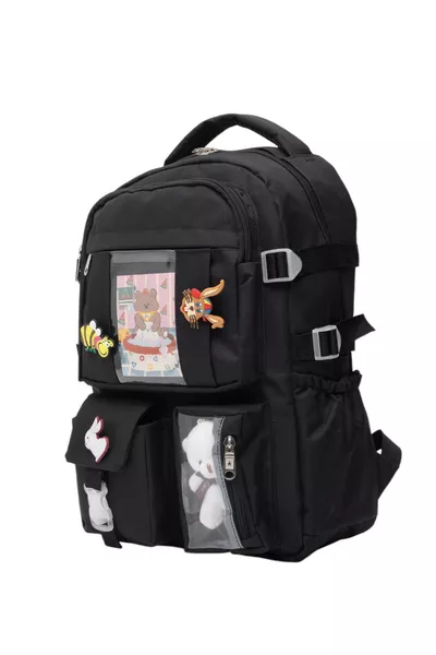 Sac Kawaii Club Style Coréen avec Tous Accessoires, Sac à Dos Quotidien Orthopédique Neuf pour l'École