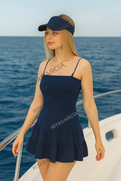 Unisex UV-Schutz Tennismütze mit Schirm in Marineblau