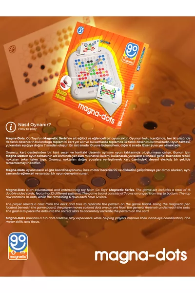 Magna Dots - Tavoletta di Codifica Magnetica Steam Arancione Gioco Attività Senza Schermo Blocchi da Costruzione Magnetici