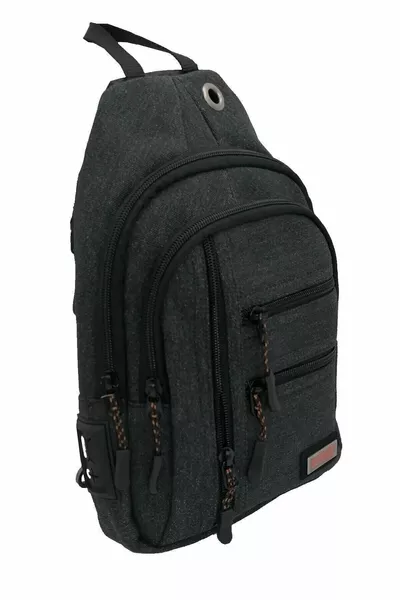 حقيبة كتف بادي من قماش كانفاس مقاوم للماء بثماني فتحات مع مخرج USB وكابل