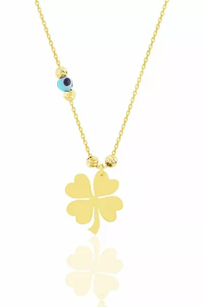 Silver Gold Gilded, Evil Eye, Dorica Cluster Clover Necklace gold