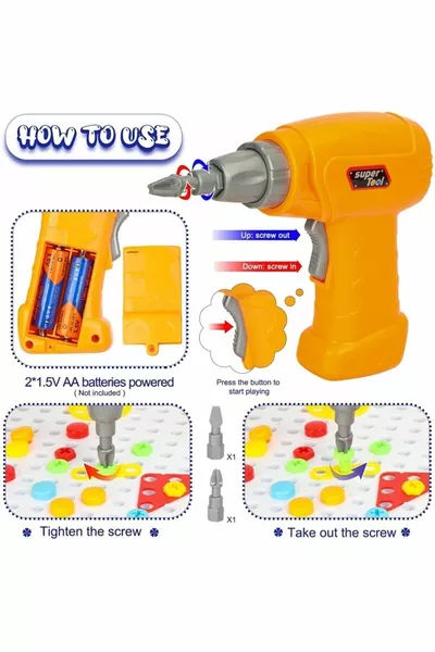 مجموعة إصلاح تعليمية إبداعية ثلاثية الأبعاد بمثقب لعبة