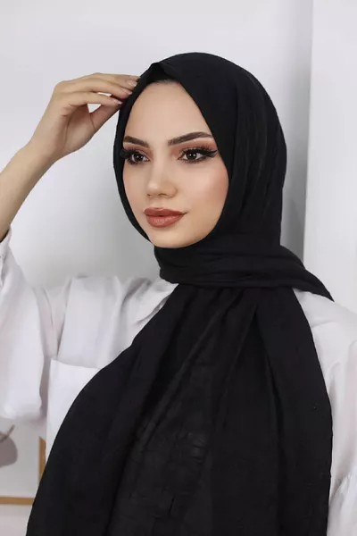 وشاح نسائي محتشم من البامبو كراش باللون الأسود