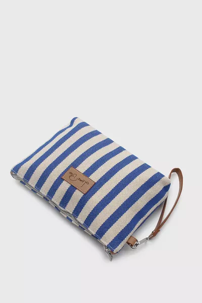 Dames Clutch Tas van Gestreept Linnen