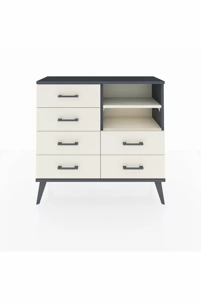 Arges ladekast 2 planken 6 lades Antraciet-Highlights