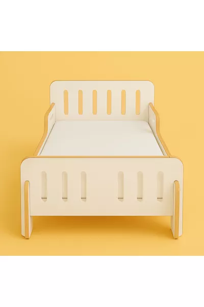 Babybett - Kinderbett - Kindermatratze - Baby-Matratze - Bettgestell - Matratze - MDF - Weiß