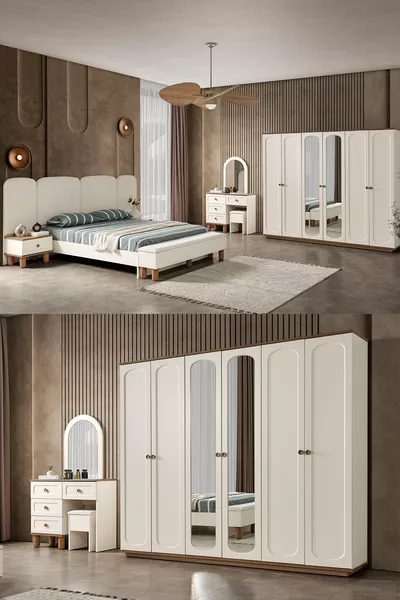 Sude Bohem Benchli Moderne Slaapkamer Set met 6 Deuren