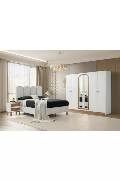 غرفة نوم ألتاي من خشب MDF 100% | توصيل وتركيب مجاني