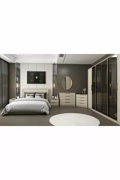 Kale Luxe Bedroom Set - Sandstone - Set 2