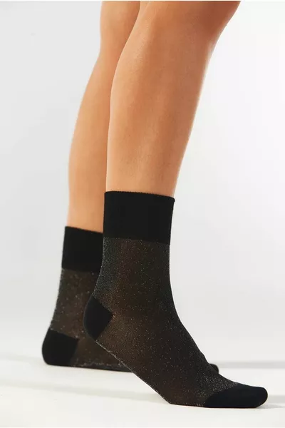Calze Corte Donna Nere Brillanti Senza Cuciture Black Shine