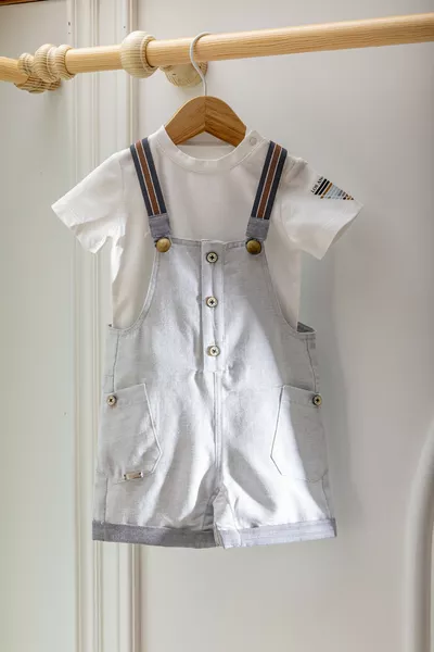 Ensemble pour bébé Bibabestcollection à manches courtes et jambes courtes avec poches, lot de 2 (JOUR SPÉCIAL FÊTE D'ANNIVERSAIRE)