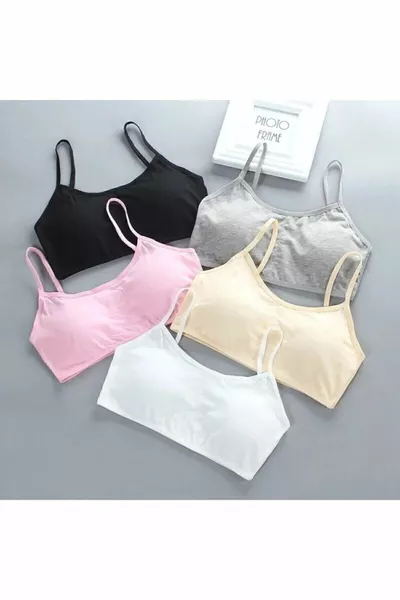 قميص داخلي نسائي نصف بكم مع حمالات وخمس ألوان 