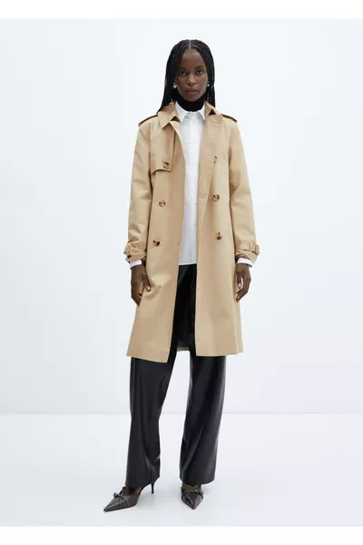 معطف ترنش كلاسيكي بحزام