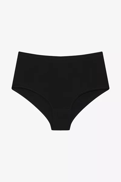 سراويل داخلية سوداء من القطن عالية الخصر 3 قطع
