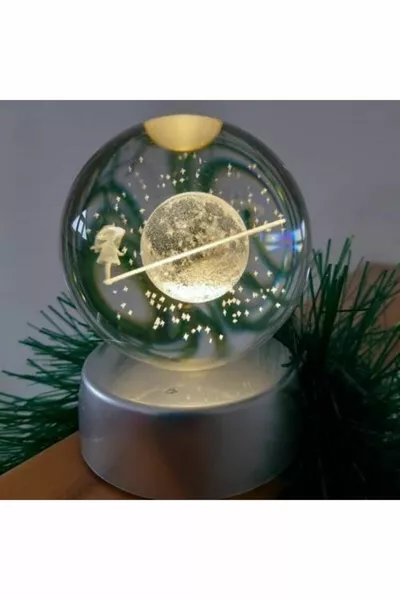 Цветно стъклено кълбо с Сатурн, Кълбо с момиче Сатурн, Променящо цветовете си