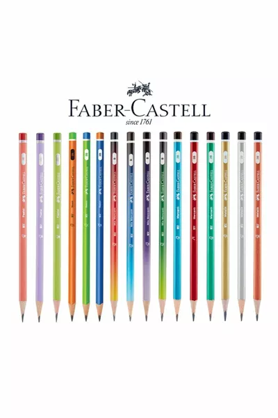 Моливи с твърдост HB, смесен триъгълен дизайн с коралов нюанс, комплект от  броя