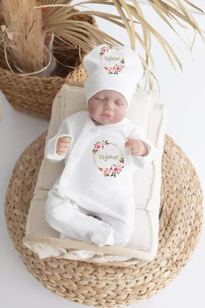 % Cotton Printed -Piece Personalized Organic Baby Hospital Outfit