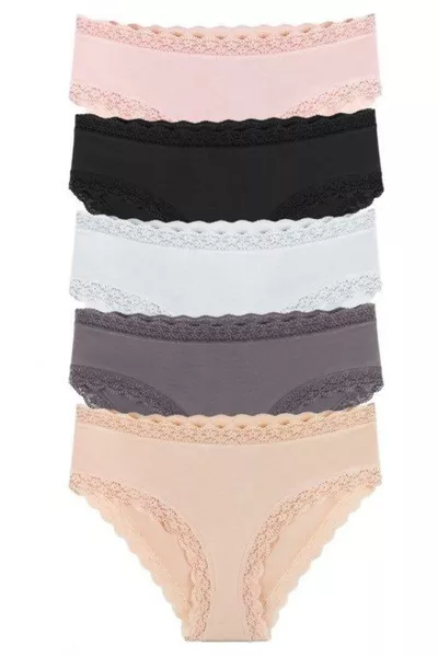 ملابس داخلية نسائية دانتيل بألوان متنوعة، مجموعة 5 قطع -5