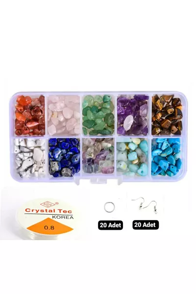 Комплект за изработка на бижута с натурални камъни в кутия