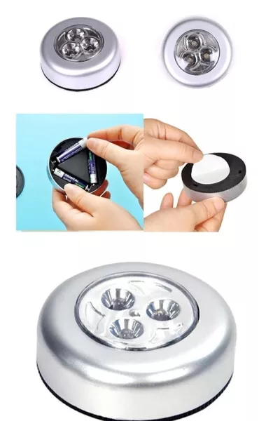 3 броя светлини за кухня, за таван или шкаф, с лепенка, безжични, с докосване