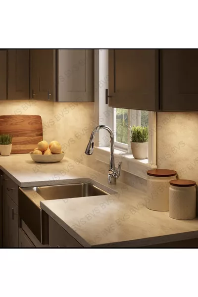 شريط LED ضوء النهار 1 متر لأعلى سطح المطبخ + محول  فولت، توصيل وتشغيل، مفتاح تشغيل وإيقاف 1 متر