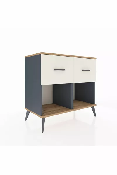 Hyperion Dressoir met 2 Laden Antraciet-Ceder/Marmer