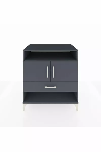 Комод Kronos с 3 полками, 1 выдвижным ящиком и 2 дверцами, антрацит-антрацит