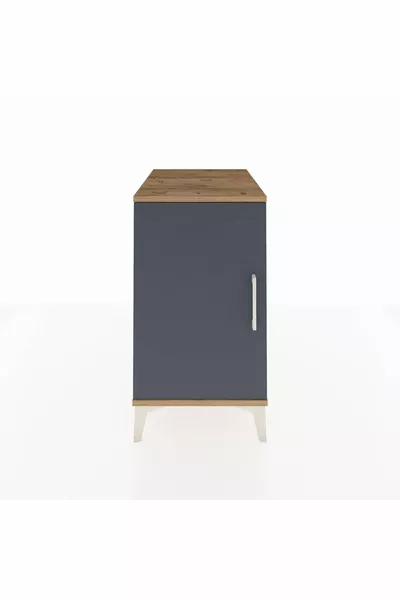 خزانة جانبية كرونوس بدرجين ورف واحد باب واحد صنوبر-أنترسيت