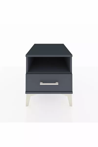 خزانة جانبية كرونوس بدرج واحد ورف واحد - أنثراسيت