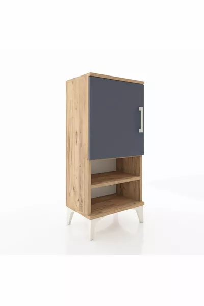 أرجس كومودين بثلاثة رفوف وباب واحد صنوبر-أنثراسيت