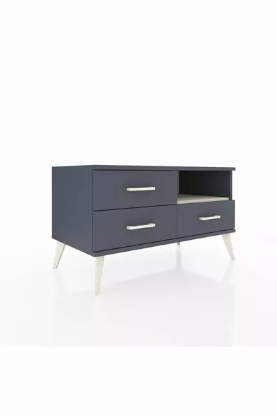 Comò Hyperion con un ripiano e 3 cassetti Antracite-Pietra chiara/Antracite